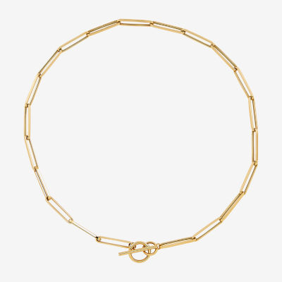 Womens 14K Gold Inch Link Necklace