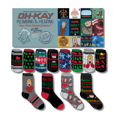 12 Days Of Advent Calendar Home Alone 12 Pair Crew Socks Mens