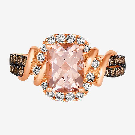 Le Vian Ring Featuring 1 1/2 CT. Peach Morganite 1/3 CT. Nude Diamonds 1/3 CT. Chocolate Diamonds set In 14K Strawberry Gold, 10, Morganite