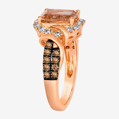Le Vian® Ring featuring 1 1/2 CT. Peach Morganite™ 1/3 CT. Nude Diamonds™ 1/3 CT. Chocolate Diamonds® set in 14K Strawberry Gold®