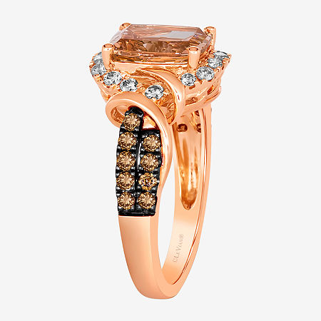 Le Vian Ring Featuring 1 1/2 CT. Peach Morganite 1/3 CT. Nude Diamonds 1/3 CT. Chocolate Diamonds set In 14K Strawberry Gold, 10, Morganite