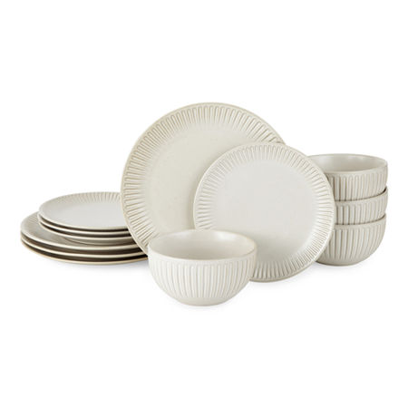 Linden Street Hayward Stoneware 12-pc. Dinnerware Set, One Size, Beige