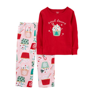 Carter's Fleece Toddler Girls 2pc. Pant Pajama Set, Color Red JCPenney