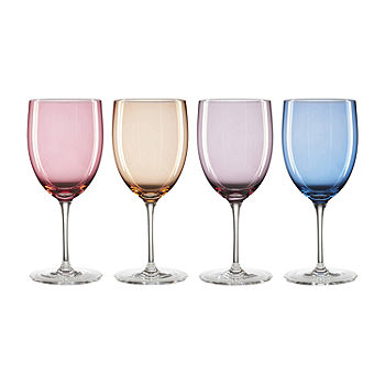 Lenox Crystal Color Gems Tulip Wine Glasses Assorted Colors Set of