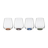 Mikasa, Kitchen, Mikasa Gold Stripe Hand Painted Stemless Wine Glasses  Set Of 8