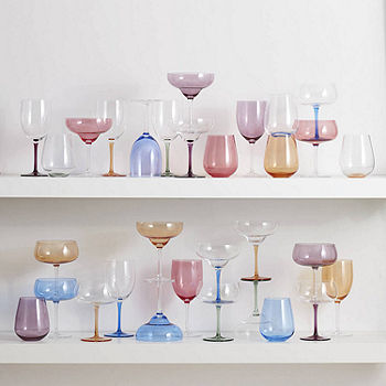 Oneida Bottoms Up Stemless Wine Glasses, Set of 4