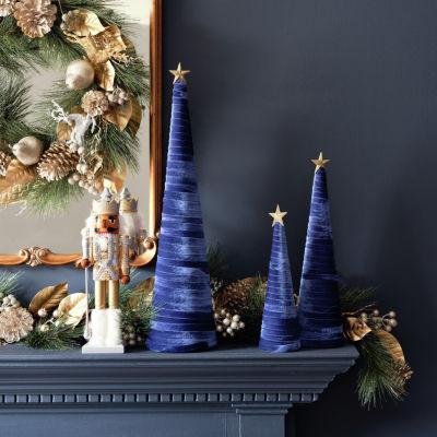 North Pole Trading Co. Velvet Wrapped Christmas Tabletop Tree