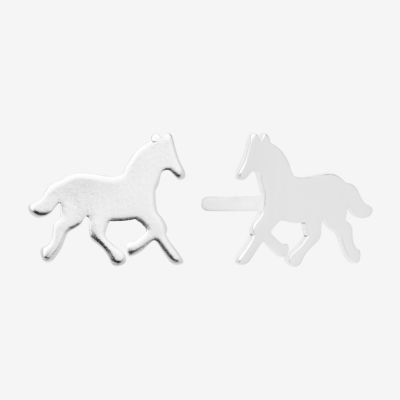 Itsy Bitsy Horse Sterling Silver 7mm Stud Earrings