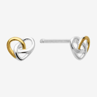 Itsy Bitsy 14K Gold Over Silver Sterling Silver 4.5mm Heart Stud Earrings