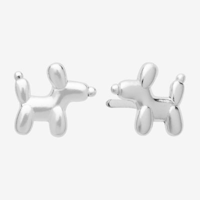 Itsy Bitsy Balloon Dog Sterling Silver 7mm Stud Earrings