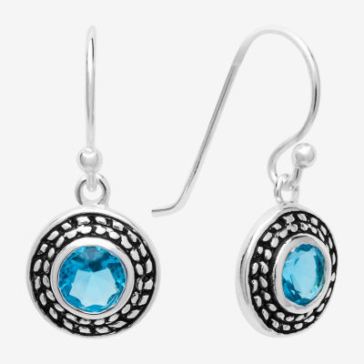 Silver Treasures Womens Cubic Zirconia Sterling Hypoallergenic Drop Earrings