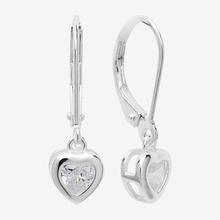 Silver Treasures Womens Cubic Zirconia Sterling Silver Hypoallergenic Drop Earrings, One Size