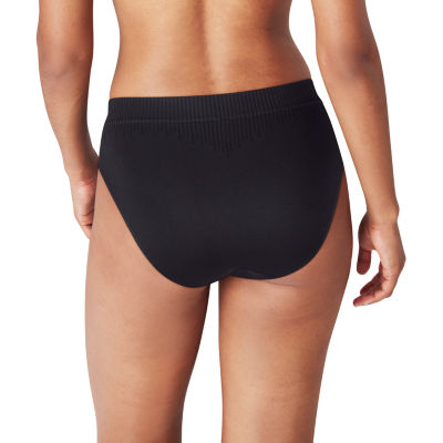Bali Women's Comfort Revolution Modern Seamless Hi Cut Panty in Black  (DFMSHC), Size 6
