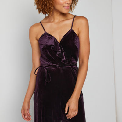 Danny & Nicole Sleeveless Belted Faux Wrap Jumpsuit