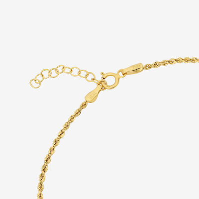 10K Gold 9 Inch Hollow Rope Ankle Bracelet