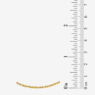 10K Gold 9 Inch Hollow Rope Ankle Bracelet