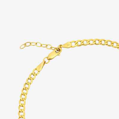 10K Gold 9 Inch Hollow Curb Ankle Bracelet