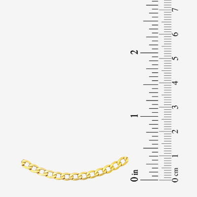 10K Gold 9 Inch Hollow Curb Ankle Bracelet