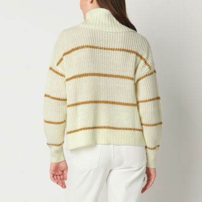 Long-Sleeve Cowlneck Rib Sweater