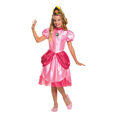 Little & Big  Girls Classic Princess Peach Costume