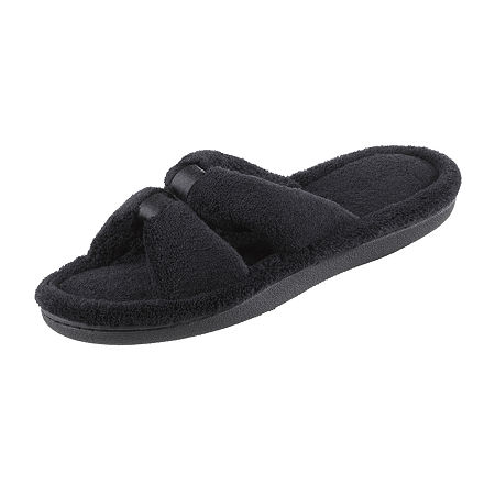 Isotoner Womens Slip-On Slippers, 7-8, Black