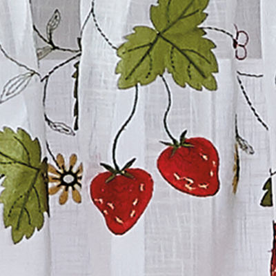 CHF Strawberry Garden Rod Pocket Tailored Valance