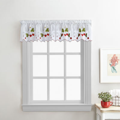 CHF Strawberry Garden Rod Pocket Tailored Valance