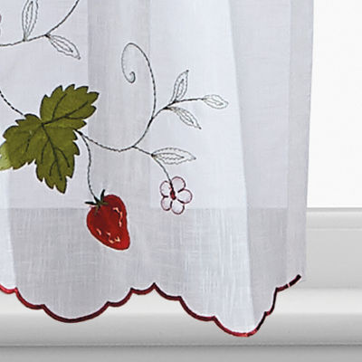 CHF Strawberry Garden 2-pc. Rod Pocket Window Tiers