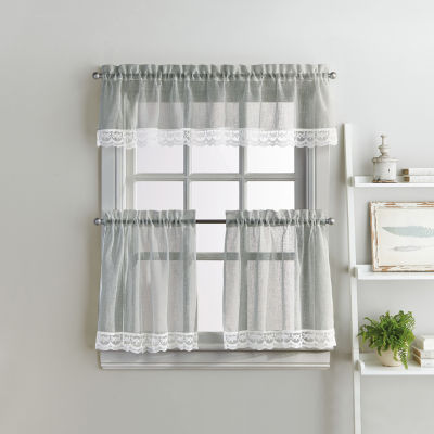 CHF Delicate Lace 3-pc. Rod Pocket Curtain Window Set