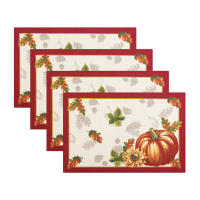 Elrene Home Fashions Swaying Leaves Border Set 4-pc. Placemat
