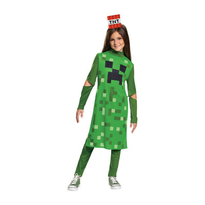 Little & Big  Girls Creeper Classic Minecraft Costume