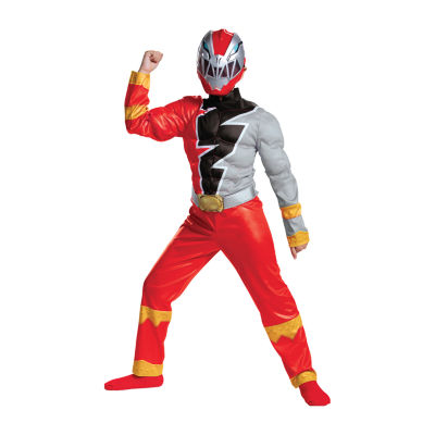 Little & Big  Boys Red Dino Fury Muscle Power Rangers Costume