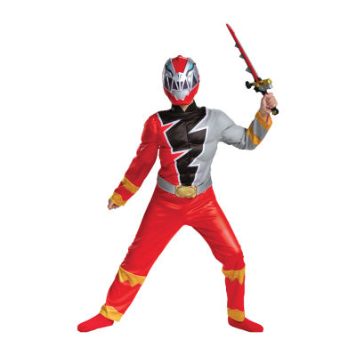 Boys Red Ranger Dino Fury Muscle Costume