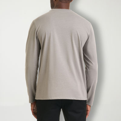 Van Heusen Essential Stain Shield Mens Long Sleeve Regular Fit Henley Shirt