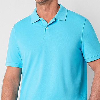 Mens Blue Sky Slim Fit Logo Polo Shirt