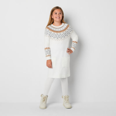 North Pole Trading Co. Family Matching Girls Long Sleeve Sweater Dress