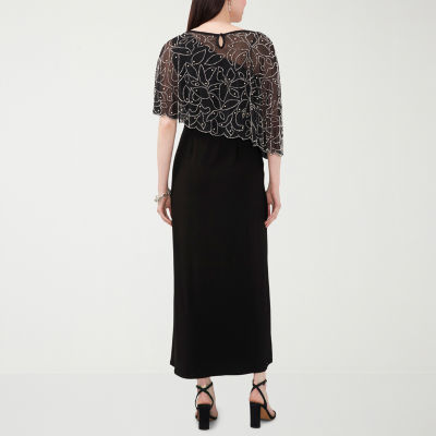 MSK Womens Embellished Short Sleeve Evening Gown