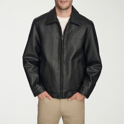 Dockers Mens Faux Leather Water Resistant Midweight Jacket