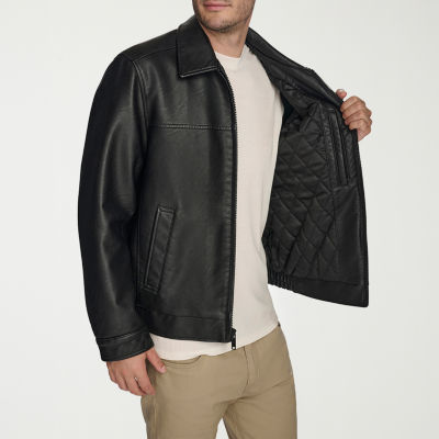 Dockers Mens Faux Leather Water Resistant Midweight Jacket