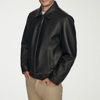 Dockers Mens Faux Leather Water Resistant Midweight Jacket