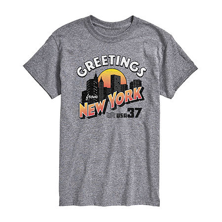 Mens Short Sleeve New York Graphic T-Shirt, X-large, Gray