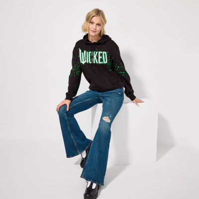 Crew Neck Sweatshirt, Arizona Jean Co. Low-Rise Flare-Leg Jeans, Mary Jane Shoes, Lettuce-Trim Crew Socks, Fragrance