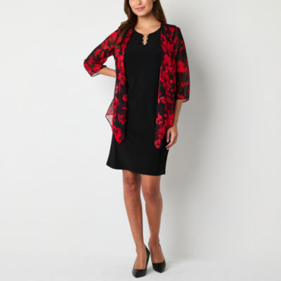 R & K Originals Womens Faux-Jacket Dress