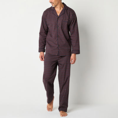 Stafford Mens Long Sleeve 2-pc. Pant Pajama Set