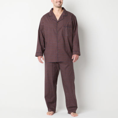 Stafford Mens Big Long Sleeve 2-pc. Pant Pajama Set