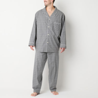 Stafford Modal Mens Long Sleeve 2-pc. Big Pajama Sets