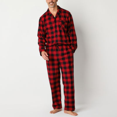 St. John's Bay Mens Fleece Long Sleeve 2-pc. Pajama Sets