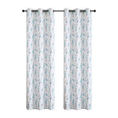 Regal Home Isla Printed Energy Saving Blackout Grommet Top Set of 2 Curtain Panel