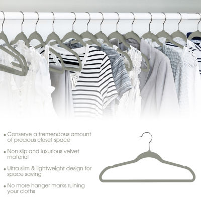 Elama Velvet Slim Profile Heavy Duty Felt 100-pc. Hangers