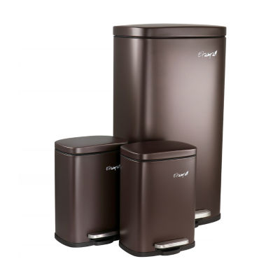 Megagoods 30 Liter And 5 Liter Stainless Steel Step Combo 3-pc. Trash Can